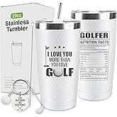 CUPLOOV Golf Father's Day Gifts for Dad, 20 Oz Best Dad Golf Coffee Tumbler Cup Stainless Steel Mug with Straw, Lid and Keychain Set for Him Men Husband Boyfriend Father's Day Gift Christmas Gifts