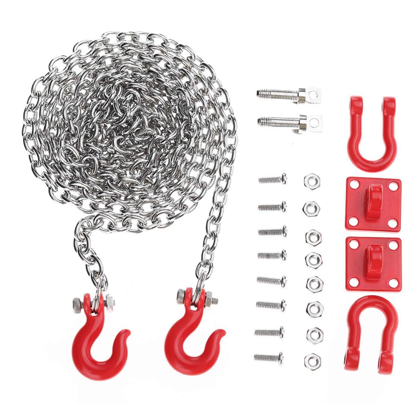 Aoutecen RC Tow Hook Chain, 1:24 Scale RC Accessories U Shaped Tow Hook Trailer Chain Assemble Parts for RC Climbing Crawler Car