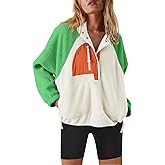 Nirovien Womens Fleece Pullover Long Sleeve Sherpa Jacket Button Down Fuzzy Sweatshirt Warm Outwear with Pockets