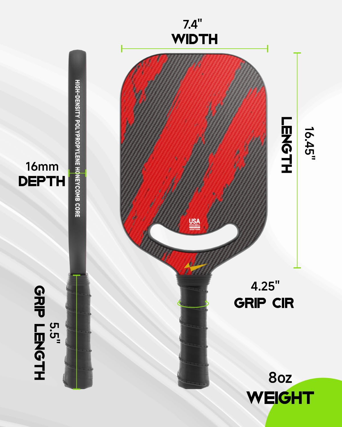 Warping Point Pickleball Training Paddle With Dual Different Friction Surface Technology, T700