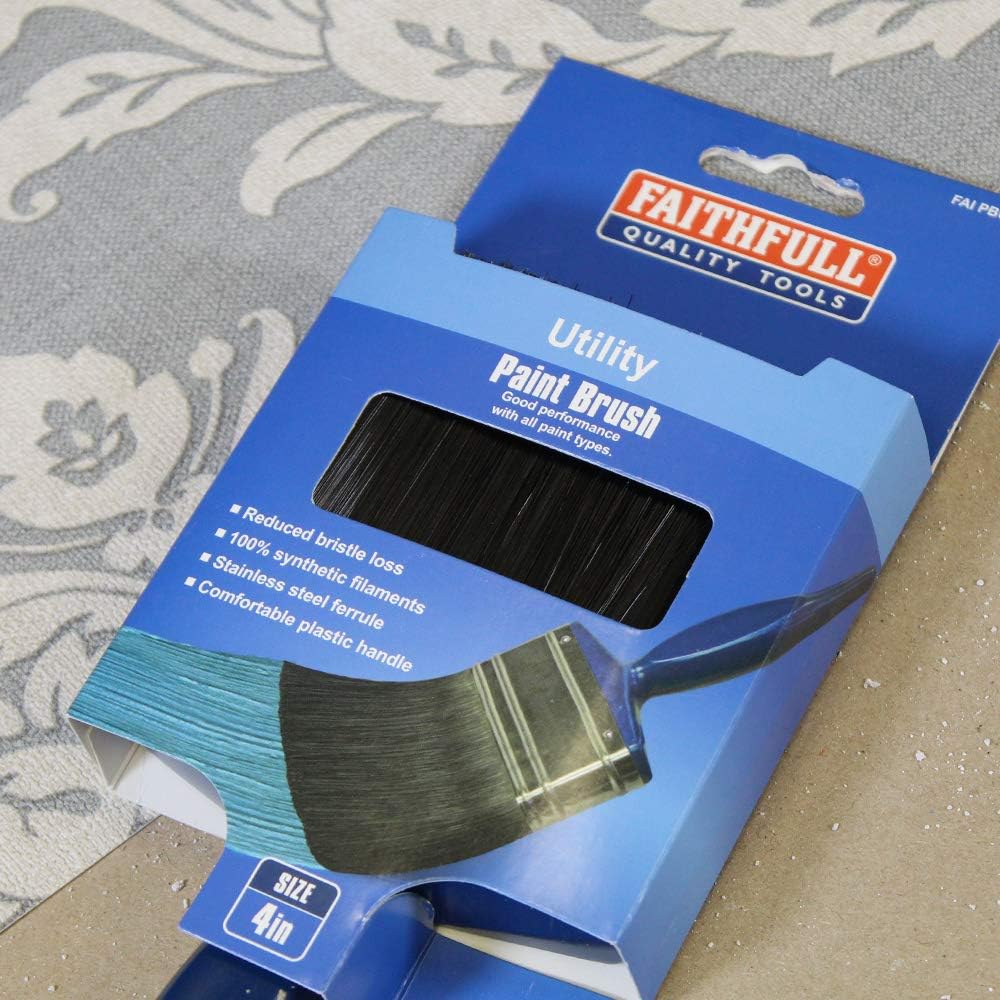 Faithfull FAIPBU4 Utility Paint Brush 4-inch, Blue, 100 mm (4 Inch) - Image 5