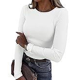 Zeagoo Womens Long Sleeve Crop Tops Basic Slim Fitted Shirts Fashion 2025 Going Out Fashion Tops Teen Girl Clothes