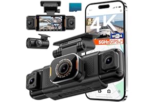 IIWEY N5 PRO - Upgraded 4 Channel Dash Cam, 360° View, 4K Front + 1080P Rear & Side Cameras, GPS, 8 IR Night Vision, 5G WiFi 