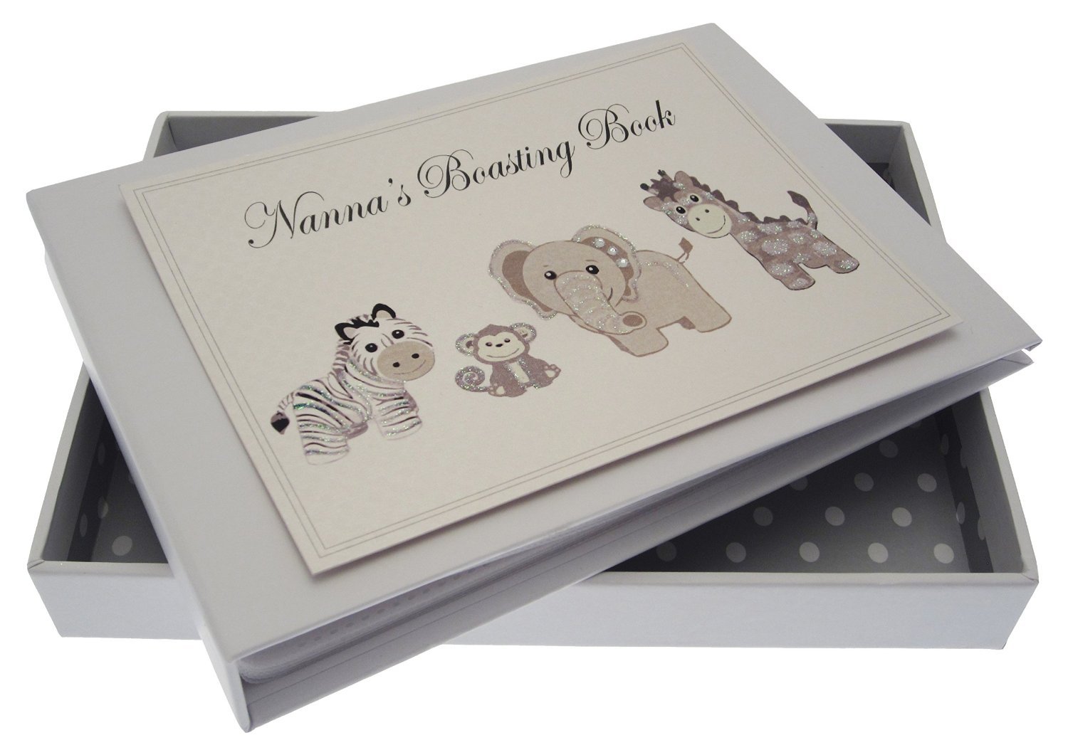 White Cotton Cards Nanna's Boasting Book Silver Toys Tiny Album