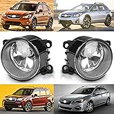 Prefer Warehouse Pair of Front Fog Lights RH LH Compatible With Subaru Impreza 2012-2019 & XV Crosstrek 2013-2019 & Forester 2014-2018 Replaces 4F9Z15200AA 26150VD30A CV6Z15200AA CV6Z15200B, black