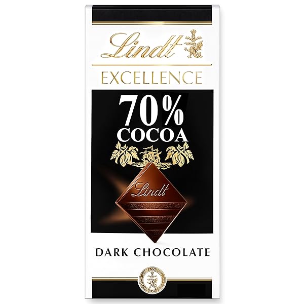 LINDT EXCELLENCE 70% COCOA DARK CHOCOLATE CANDY BAR, DARK CHOCOLATE, 3.5 OZ. BAR