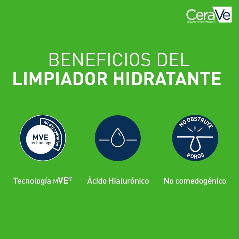 CeraVe Gel de Limpeza Hidratante, Para Pele Normal a Seca, Limpa e Hidrata, Equilíbrio da Pele, Enriquecido com Ceramidas Essenciais e Ácido Hialurónico, Adequado para o Rosto e Corpo, 473ml