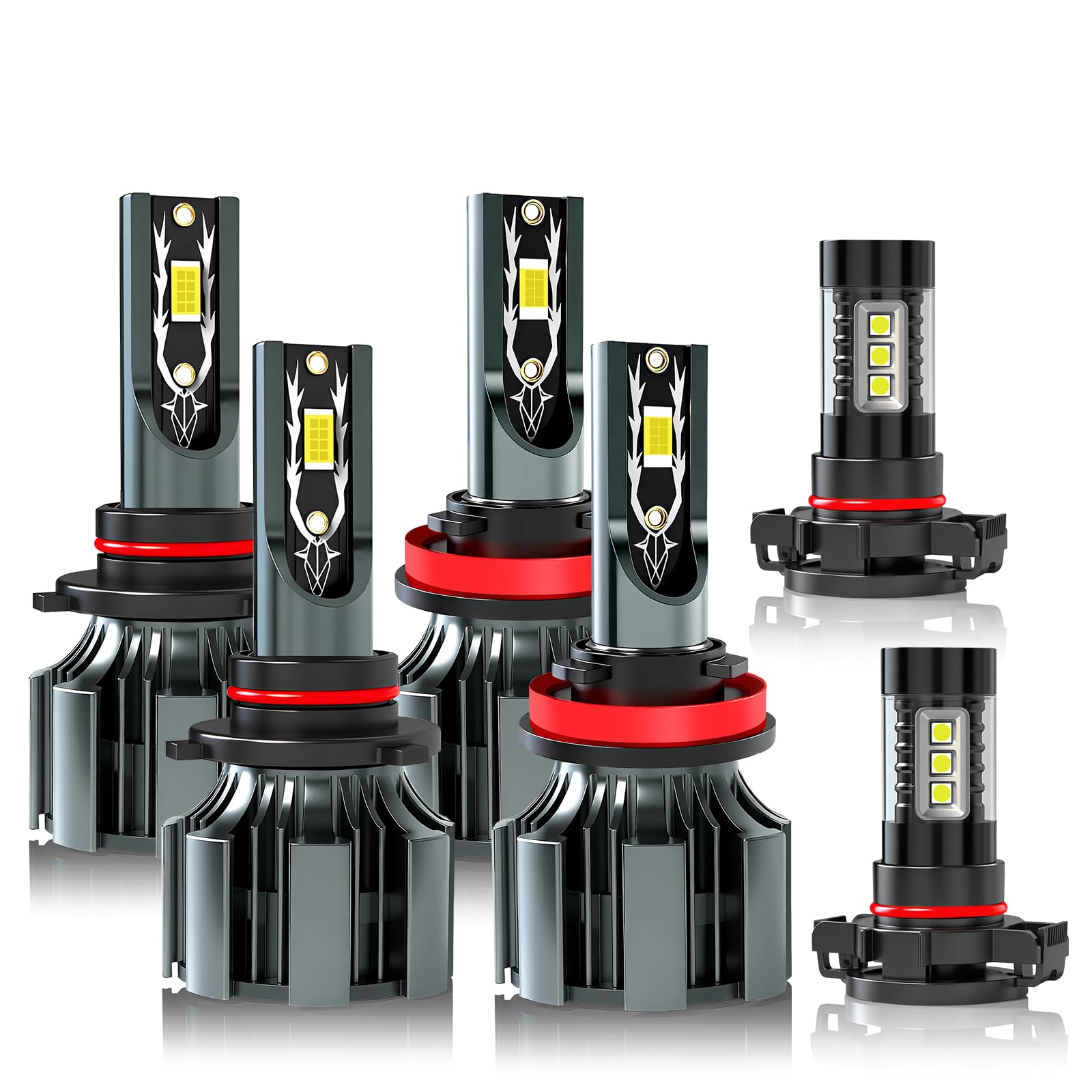 Photo 1 of JEAZONFA Fit For For Chevy Tahoe (2007-2015) Light Bulbs, Hi & Lo Beam Bulbs+ Fog Lights Bulbs Kit, 6500K White, Plug-N-Play, 6 Bulbs Combo