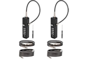 Combination Cable Lock - 3 Retractable Locks (11.8", 23.6", 47.2") for Bicycle, Ski, Fence, Cabinet, Door - 4-Digit Security 