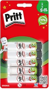 Pritt Glue Stick White 5x11g 97% Natural Ingredients School Craft