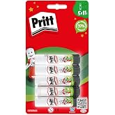 Pritt Glue Stick, Safe &amp; Child-Friendly Craft Glue for Arts &amp; Crafts Activities, Strong-Hold Adhesive for School &amp; Office Supplies, 5x11g Pritt Stick