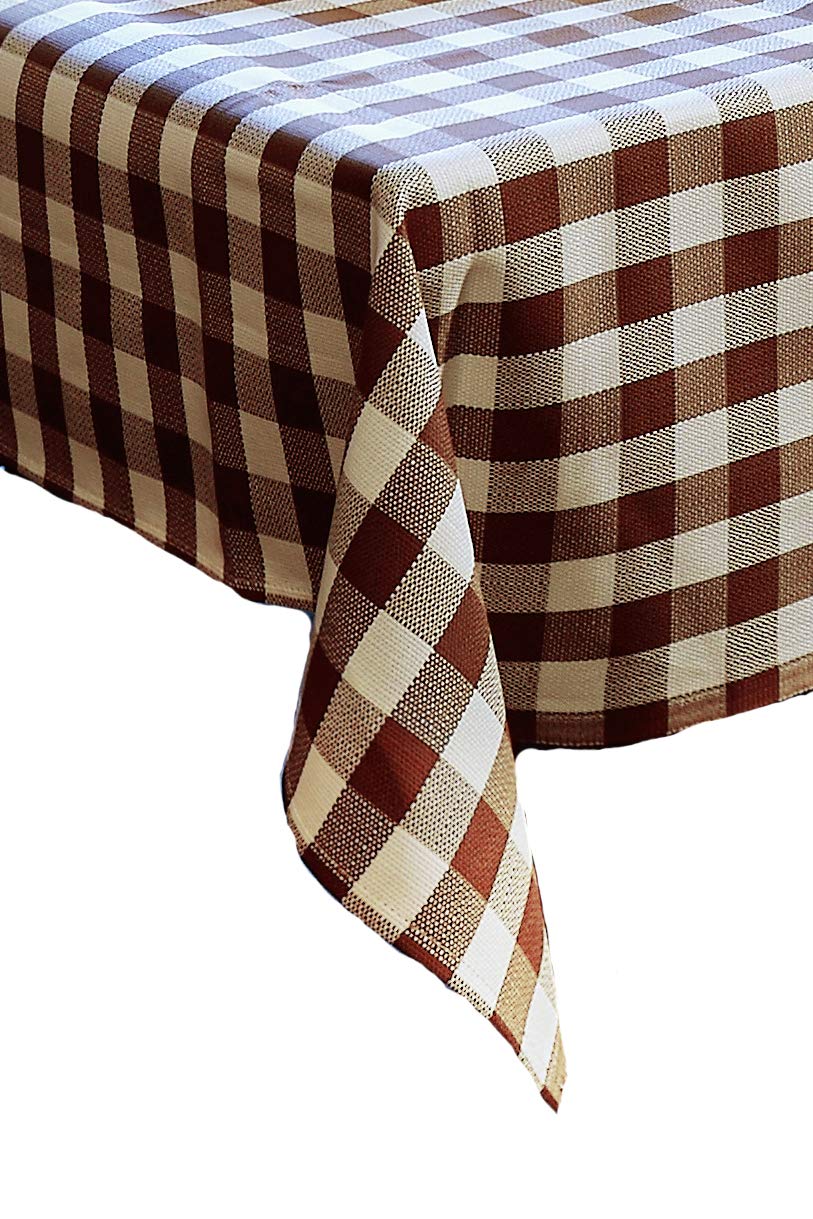 texpot Napkin 40 x 40 cm Pack of 6 Brown/White Checked Cotton 2 cm Checked