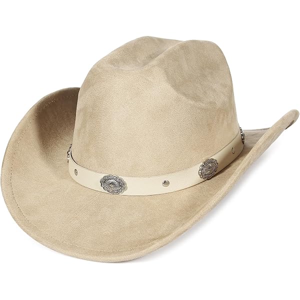 GEMVIE Suede Cowboy Hat for Men Women Roll up Brim Cowgirl  display picture 1