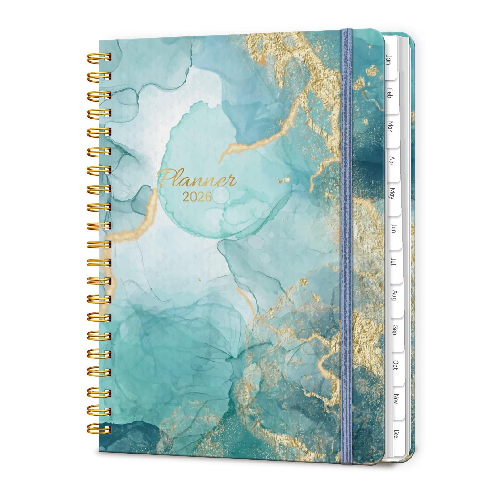 Photo 1 of 2026 Planner, A5 Weekly and Monthly Planners with Tabs, Spiral Bound Daily Calendar 2026 Planner, Agenda Organizers from Jan. to Dec., Hardcover Habit Tracker Journal 6.18" x 8.5"(Grey Marble)