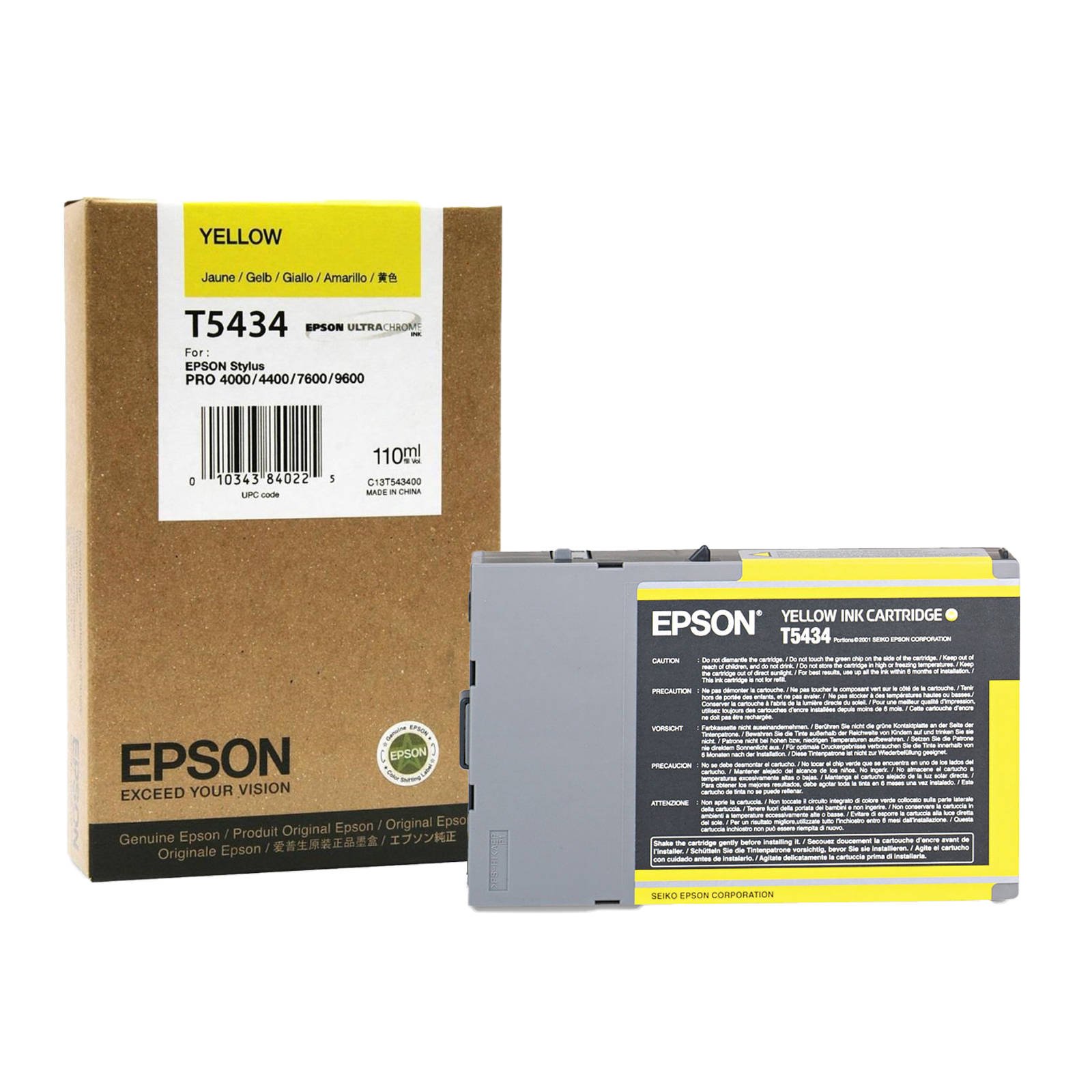 Epson T5434 Yellow Ink Cartridge (110ml) (C13T543400)