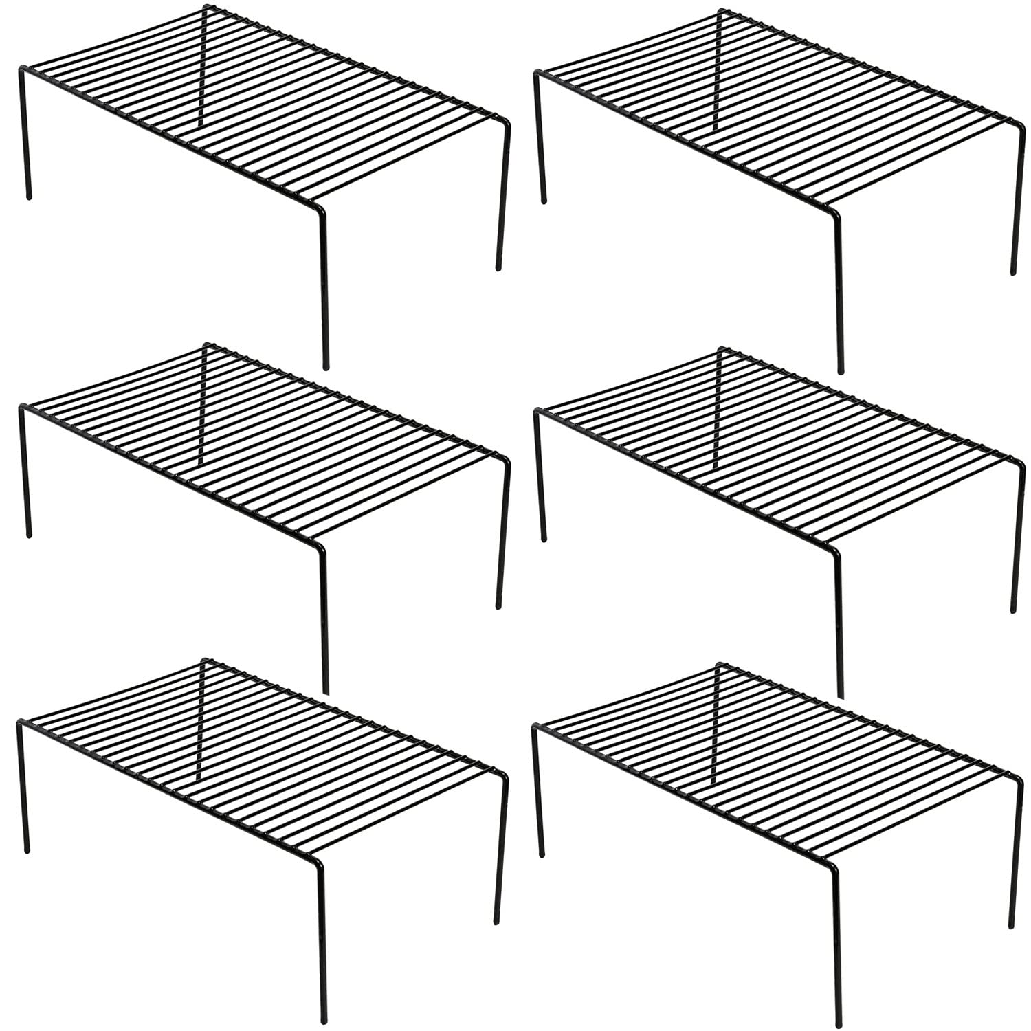 Photo 1 of ARCCI Kitchen Cabinet Shelf Organizer Set of 6, Medium (13 x 9.4 inch) Rustproof Metal Wire Pantry Storage Shelves, Dish Plate Racks for Cabinets, Freezer, Counter, Cupboard Organizers and Storage