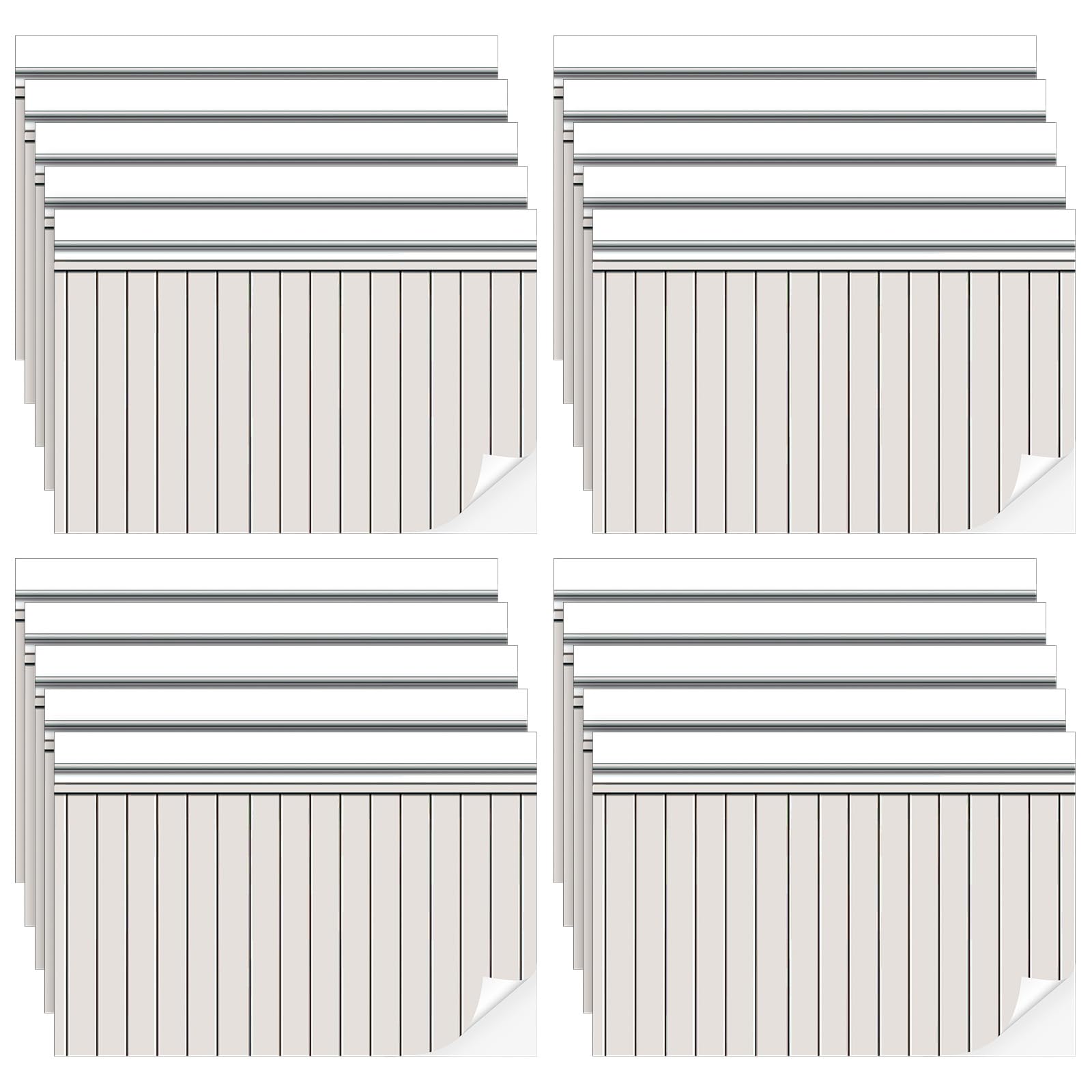 Photo 1 of Flutesan 12 Pcs Miniature Dollhouse Wallpaper and Flooring Peel and Stick Mini DIY Self Adhesive Dollhouse Accessories 8.27 x 11.69 Inch (Wood Paneled Wall)