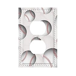 Cuitxrac Sports Design Baseball 1-Gang Outlet Cover