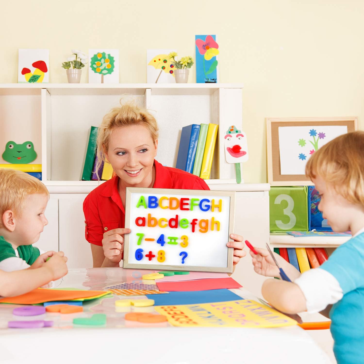 Gamenote Magnetic Letters and Numbers for Toddlers - Plastic Alphabet ABC 123 Magnets Refrigerator Kids Uppercase Lowercase Math Symbols for Fridge (78 Pcs): Furniture & Decor