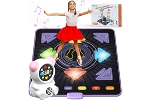 FWFX Dance Floor Games Mat for Kids, Rechargeable Light up Electronic Exercise Toy with Bluetooth for Boys and Girls, Ideal Christmas and Birthday Gift for Kids Ages 3 to 12 (Multicolored)