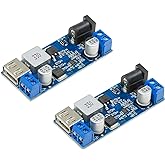 UCTRONICS DC 9V 12V 24V to DC 5V 5A Buck Converter Module, 9-36V Step Down to USB 5V Transformer Dual Output Voltage Regulato