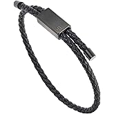 Forge & Foundry Men's Adjustable Black Braided Leather Bracelet | Drapers | Matte Black Stainless Steel Slider | Refined Hand-Crafted Jewelry, Designed by Jewelers, Forged for Men