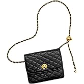 YAMEIZE PU Leather Chain Belt Bag for Women - Crossbody Waist Bag Fanny Pack Detachable Belt Chain Women Evening Mini Handbag