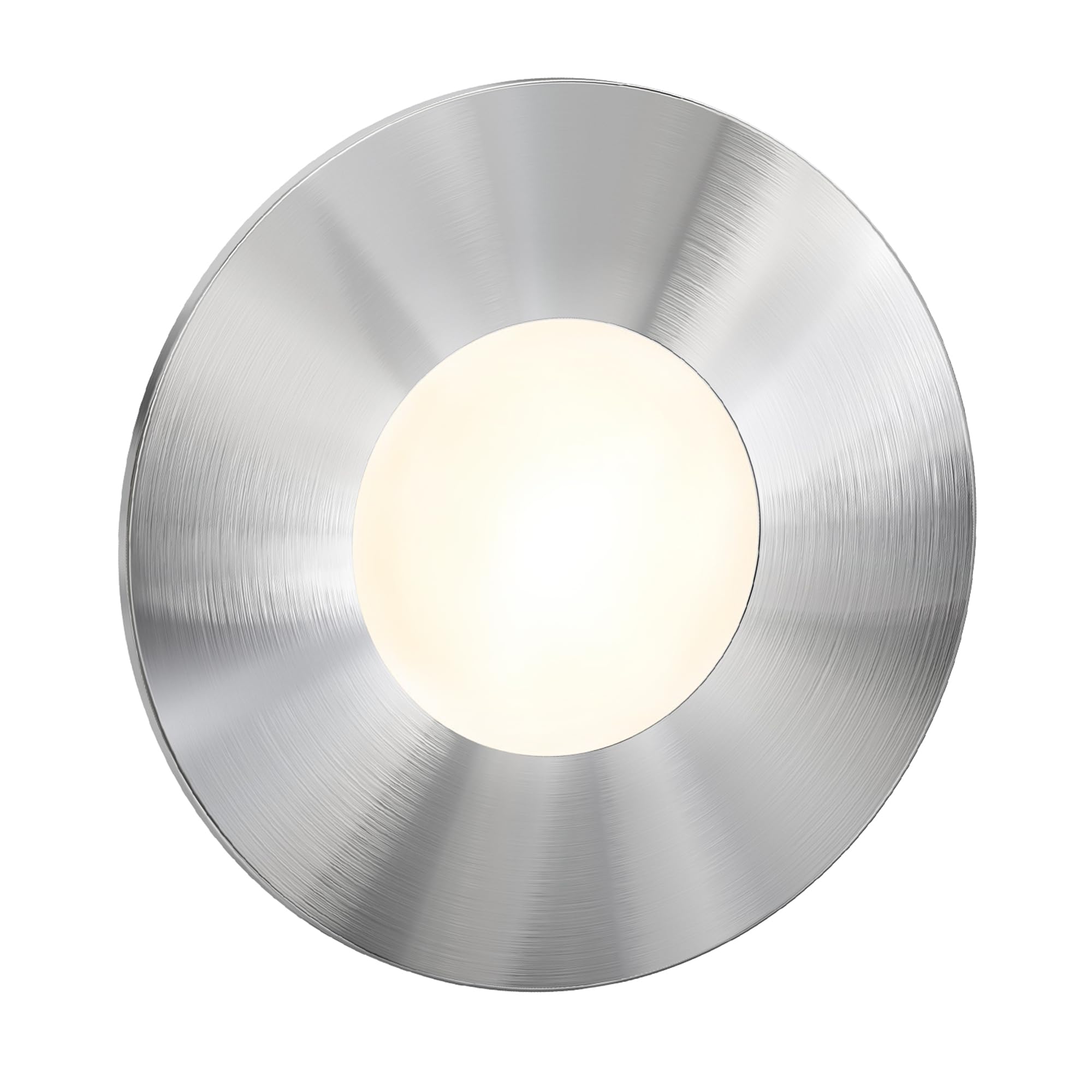 ledscom.de LED Staircase Light/recessed wall Light FEX for Indoor and Outdoor use, Round, Stainless Steel, 85mm Ø, Warm White