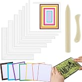 9 Pcs/Set Creative Positioning Pieces Card Corners Helpers with Bone Folder Tool Stamping Corners Paper Craft Supplies Scrapbooking Tools for Paper Craft Card Making and Scrapbooking Crafting Tool
