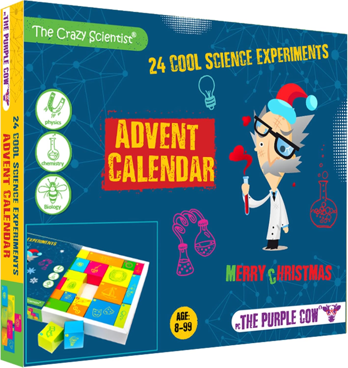 Advent Calendars - The Purple Cow Crazy Scientist Advent Calendar - 2023 Countdown to Christmas for Kids Boys Girls Who Love Science. Game Includes 24 Exciting Science Tricks & Experiments for Christmas Season Age 8-99