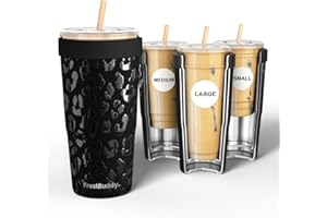 FROST BUDDY Frostbuddy | To Go Buddy - 30 oz Stainless Steel Vacuum Insulated Tumbler Cup - thermal cups for hot and cold drinks - stainless steel Tumbler Dunkin Cup (30oz To-Go Buddy | Black Leopard)