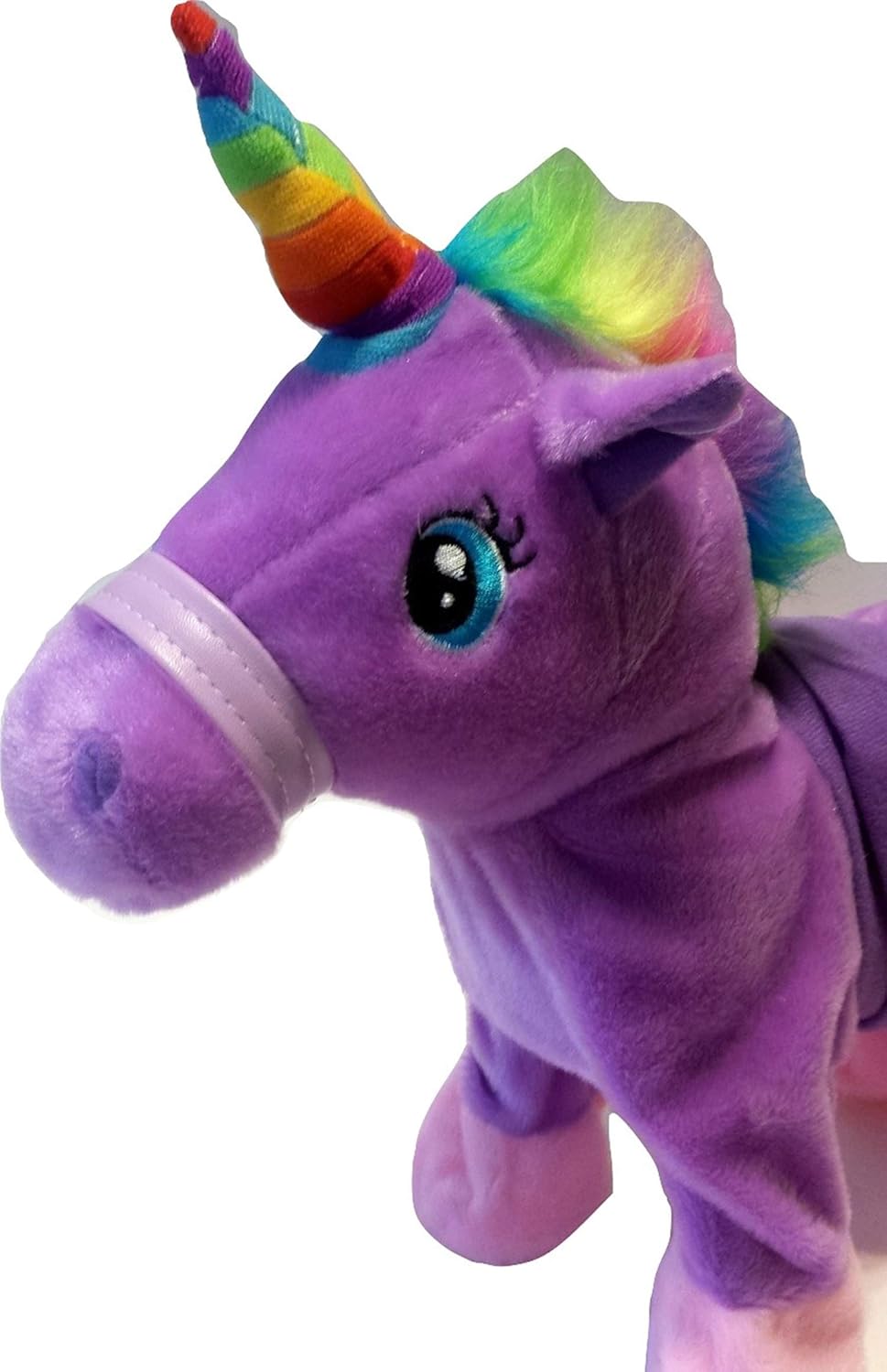 purple horn unicorn riding toy