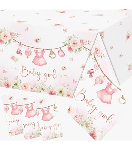 Glawry Baby Shower Backdrop - 7x5ft 'It's A Girl' Banner With Pink Floral Watercolor Design