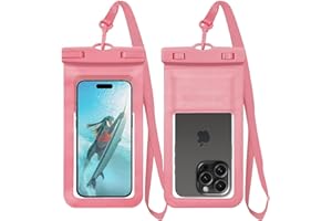 MOLOPPO Waterproof Phone Pouch/Case Dry Bags for iPhone 16 Pro Max/iPhone 15 Pro/14/13 Samsung LG, IPX8 Cellphone Dry Bag Beach Cruise Ship Essentials, 1 Pack- Pink -8.3″