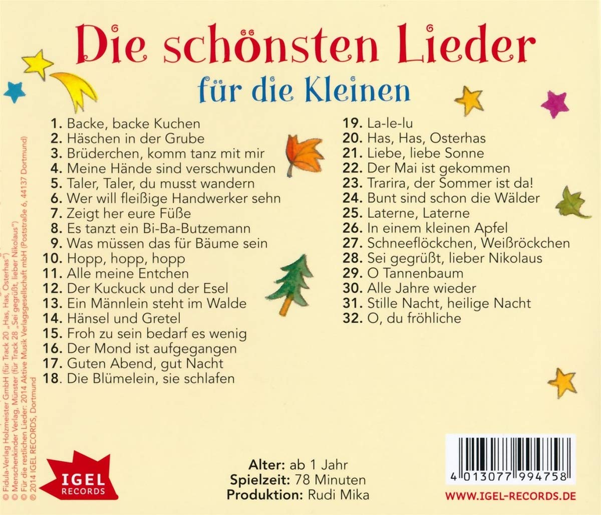 Die Schonsten Lieder Fur Die Kleinen Amazon De Various Bucher