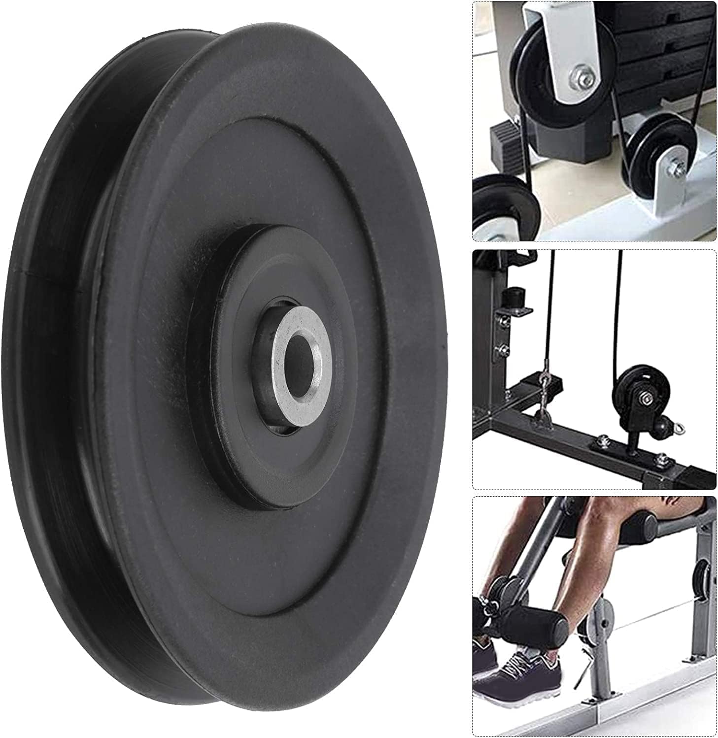VOSAREA Aluminum Alloy Pulley Wheel Exercise Machine Parts Cable Gym Replacement Smooth Running Durable