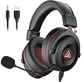EKSA E900 Pro USB Gaming Headset for PC - Computer Headset with Detachable Noise Cancelling Mic, 7.1 Surround Sound, 50MM Driver - Headphones with Microphone for PS4/PS5, Xbox One, Laptop, Office