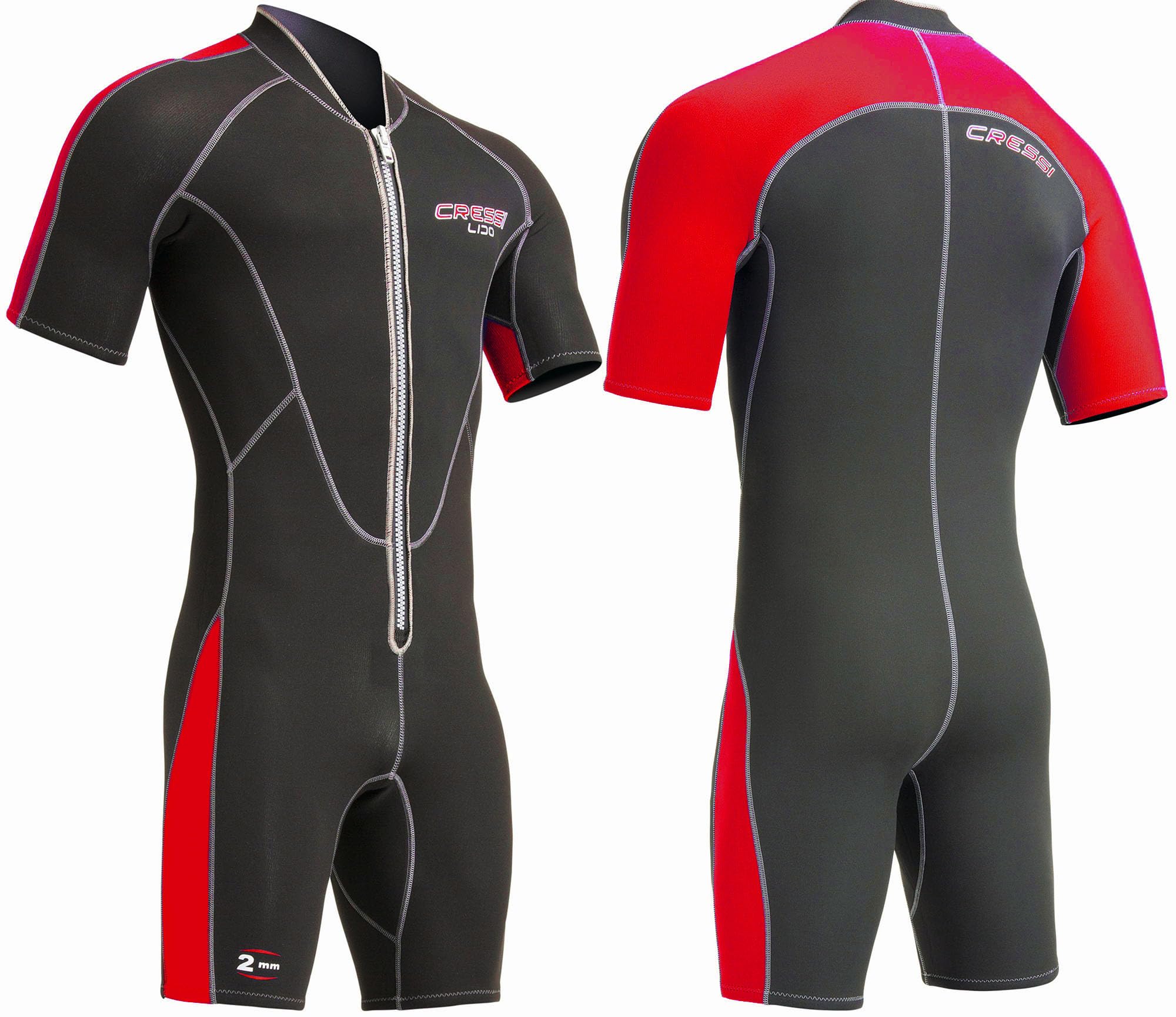 Cressi Lido Man Shorty Wetsuit - Men's Shorty Wetsuit for Snorkelling, Swimming and Water Sports, 2mm Ultra Stretch Neoprene