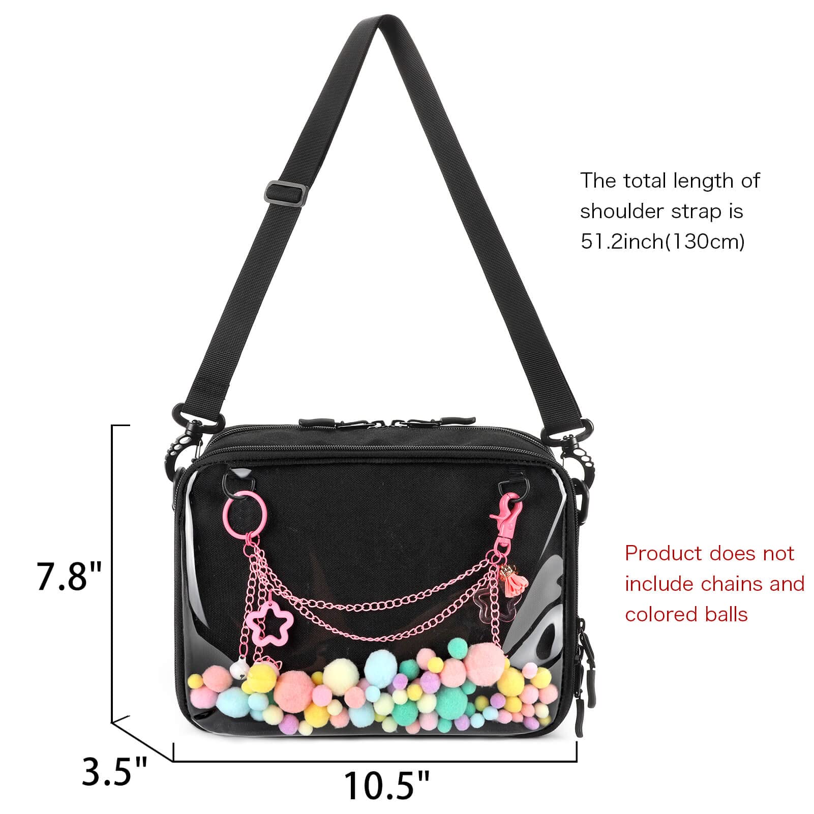 STEAMEDBUN Ita Bag Crossbody Small Ita Purse Pin Display Bag with Insert