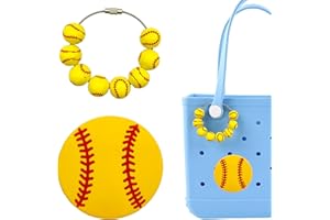 COIO 2Pcs Sports Charms for Bogg Bag Accessories, Baseball Softball Soccer Basketball Football Bag Charms Compatible with Bogg Bag Original All Models Inserts for Handbag Beach Tote Decoration