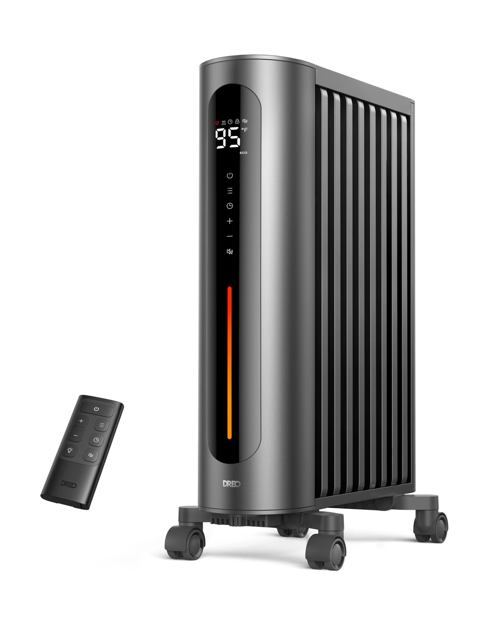 Photo 1 of **parts only** DREO Oil Filled Radiator Heater, 1500W Radiant Heater with Remote Control, Digital Thermostat, 4 Modes, 24h Timer, 10 Safety Protections, Child Lock, Space Heaters for Indoor Use Large Room Bedroom