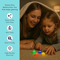 OmniHaven Glow-in-The-Dark Dice Game Set – 4-in-1