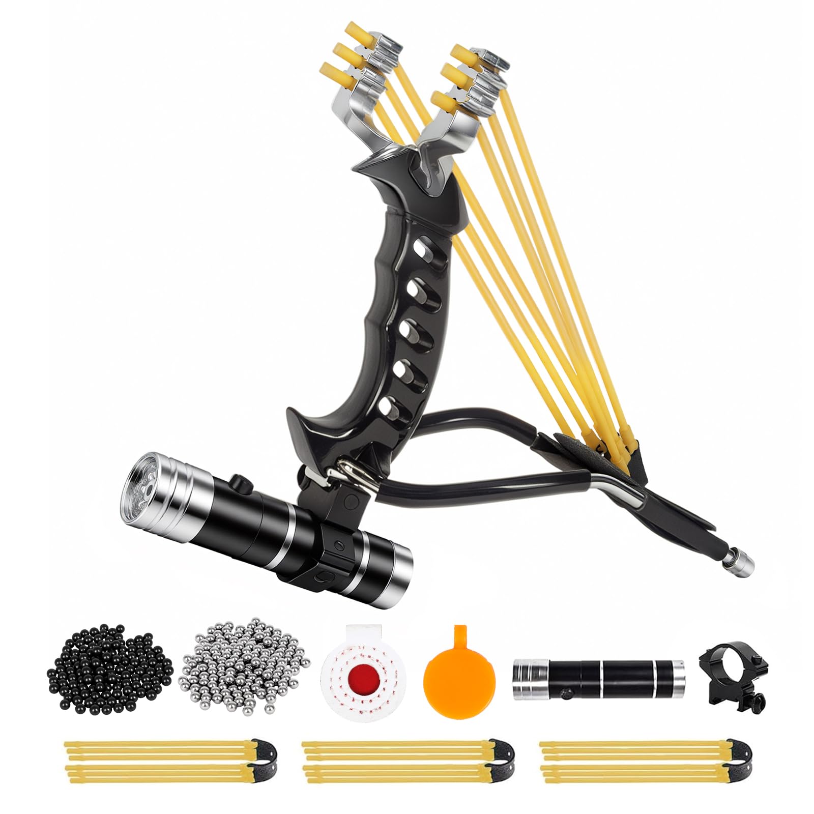 Photo 1 of Xguis Slingshot, Professional Hunting Slingshot Set, Adjustable Wrist Slingshots for Adults with 100 Ammo Balls and 3 Rubber Bands