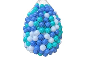 RITAIFER Kids Ball Pit Balls 200 Count, 2.2inch Children Crush Proproof Plastic Balls for Ball Pit with 3 Bright Colors, Safe and Non-Toxic, BPA Free, Baby Toddler Pit Balls with Storage Net Bag (Blue)