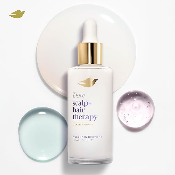 DOVE SCALP + HAIR THERAPY DENSITY BOOST SERUM FULLNESS RESTORE VISIBLY THICKER HAIR IN AS SOON AS 30 DAYS, HYDRATING & FAST-ABSORBING, INSTANTLY RELIEVES DRY SCALP 2 FL OZ