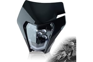 MCHMFG Dirt Bike Headlight Dirtbike LED Headlights Kit Motorcycle Head Lamp Light Kit Universal for Most Dirt Pit Enduro Bike Motorcycle Headlamp Frontlight for ATV (Black)