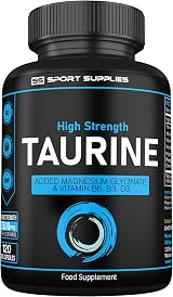 SS Sport Supplies Taurine 1500mg Capsules with Magnesium Glycinate B6 B3 D3 120 view 1