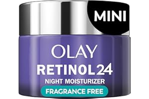 Olay Retinol 24 Face Moisturizer, Anti-Aging Night Cream for Women, Trial Size, Fragrance-Free, Non Greasy - Anti-Wrinkle, Smooth Fine Lines, Tightening Skin Care - Peptides, Glycerin, 0.5 Oz