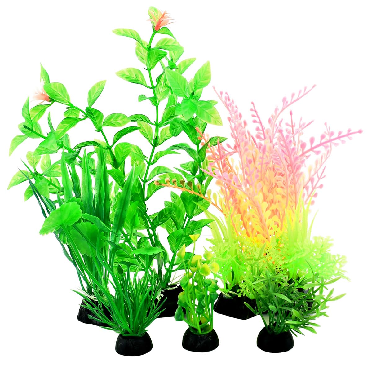 Fayvosiue 6 Pink Fish Tank Decoration Plants Aquarium Decoration Plants Colored Fish Tank Accessories for Plants
