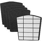 Maostair 1 Pack HP800 True HEPA Replacement Filter，Compatible with HP800 Air Purifier Part Number H-HF800-VP H-PF800,1 Pack HEPA Filter + 4 Pack Carbon Filter